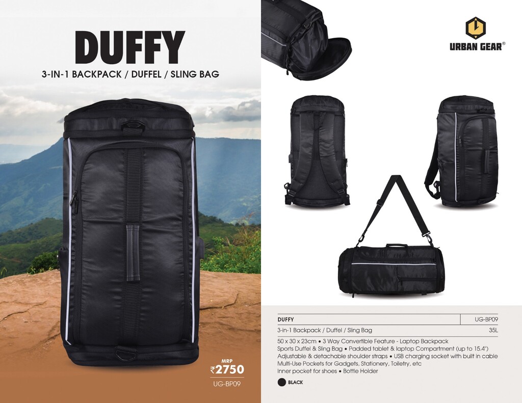 3-in-1 Backpack Duffel Sling Bag